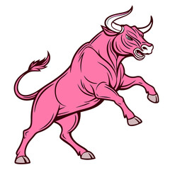 Fototapeta premium Illustration of a Pink Bull