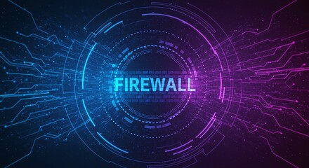 Obraz premium Digital Firewall: A captivating digital illustration showcases the concept of a firewall, emphasizing data security with neon lines. It gives a visualization of protection in the digital age.