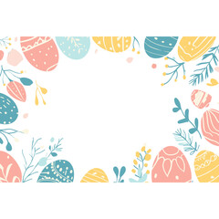 Easter-themed hand-drawn easter border vector