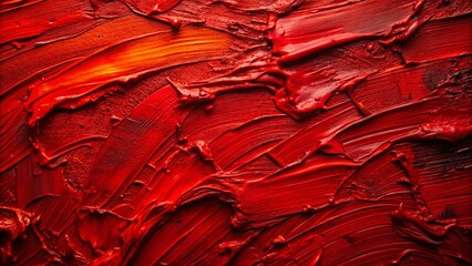 Obraz premium Red Impasto Painting Texture - Low Light Dramatic Art Photography