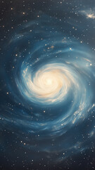 Fototapeta premium A stunning astronomical illustration of a spiral galaxy, showcasing intricate details of star clusters and interstellar clouds.