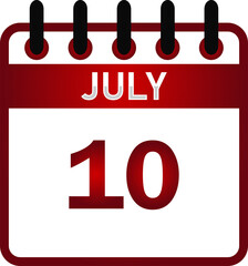 July 10 Calendar Icon &ndash; Holidays, Events and Special Dates