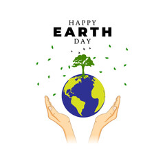 Vector illustration of Happy Earth Day social media template
