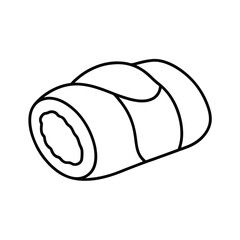 Simple Line Drawing of a Delicious Sushi Roll