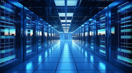 Fototapeta premium A photo of a computer server farm