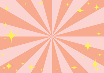 集中線のキラキラした賑やかな背景イラスト