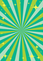 集中線のキラキラした賑やかな背景イラスト