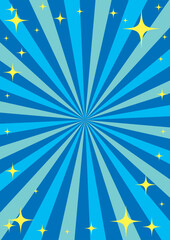 集中線のキラキラした賑やかな背景イラスト