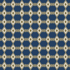 Simple geometric pattern abstract diamond shapes motif minimal background. Small rhombus elements modern fabric design textile swatch ladies dress, man shirt all over print block. Vector graphic image