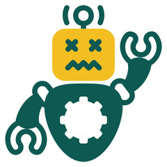 Robot ai green icon