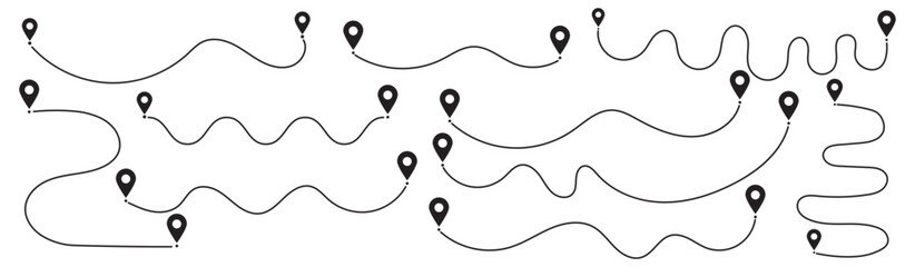 Route location icon on white background. Start and end jurney signs symbols. route icon. map pointer. location, pin, gps, roadmaps. Route location icon on white background. Start and end jurney signs 