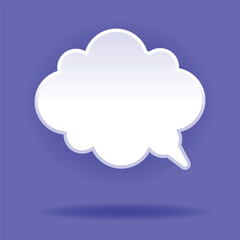 Vector 3D speech bubble on blue background