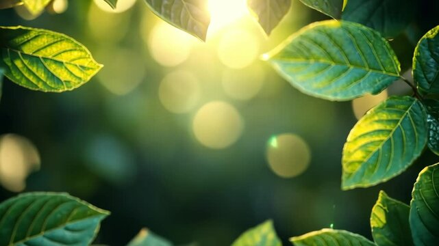 green leaves background, frame for words