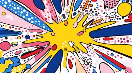 Fototapeta premium Vibrant Pop Art Explosion: A Colorful Burst of Energy
