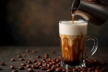 cup of coffee with beans