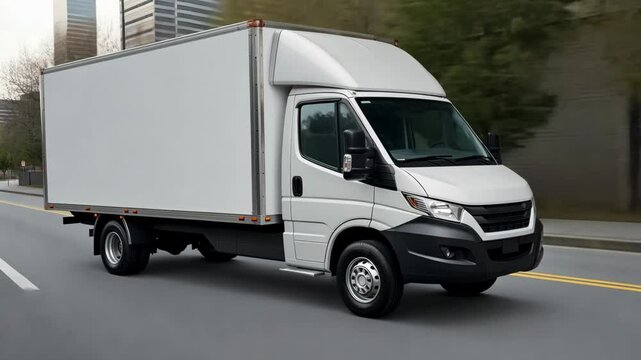 A sleek white cargo minibus, designed for optimal efficiency in transporting goods or passengers. Perfect for businesses and group outings, it combines practicality with modern design.