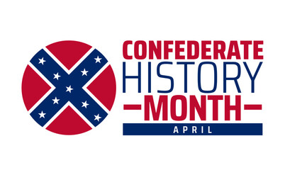 Fototapeta premium Confederate History Month background banner or poster design template. observed every year in April. Holiday concept. Use to any Template, card, poster, placard, template.