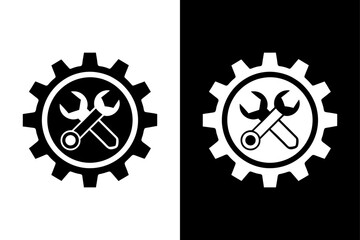 Troubleshooting Tools Icon Simple Black & White Vector.