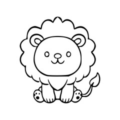 cute lion cartoon coloring page