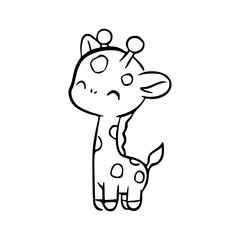 cute giraffe cartoon coloring page