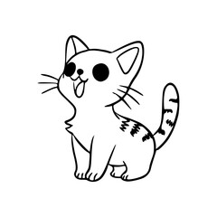cute cat outline vector illustration