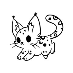 cute serval vector for children