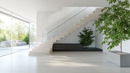 Obraz premium Modern Home Interior Staircase Design.