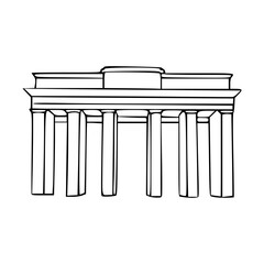 Brandenburg gate outline vector illustration