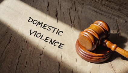Domestic violence legal concept with gavel