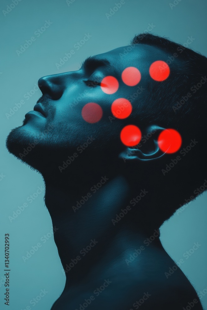 Aufkleber Neurotech Insights Futuristic Brain Mapping Visualization Revealing Cognitive Innovation for AI-Driven Mental Performance Optimization