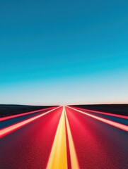 Hyper-Velocity Future Transit Minimalist Infinite Highway Visualization with Digital Acceleration Effect for Next-Gen Transportation Marketing and Mobility Innovation