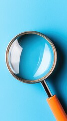 Minimalist Research Tool High-Contrast Magnifying Glass on Vibrant Blue - Digital Investigative Tech for Knowledge Seekers and Content Creators