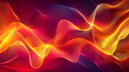 Obraz premium Abstract Red Orange Yellow Flowing Waves Background