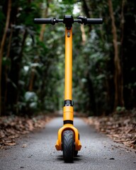 Urban Mobility Revolution Sleek Electric Scooter in Vibrant Yellow Transforming Sustainable Transportation for Eco-Conscious Gen Z Commuters