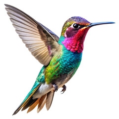 Fototapeta premium Vibrant Hummingbird in Flight isolated on transparent background