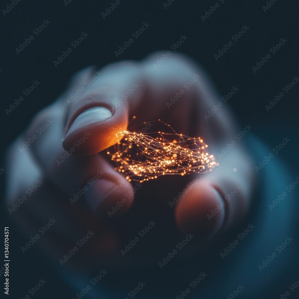 Leinwandbilder future in hand immersive digital networks and quantum connectivity - transformative ai innovation fo