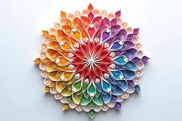 Colorful abstract flower made of alphabet letters in vibrant hues