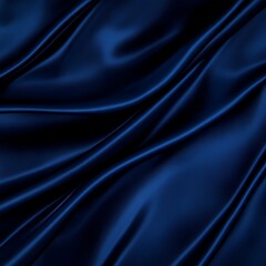 Obraz premium Navy blue silk satin. Dark elegant luxury abstract background with space for design. Shiny smooth fabric. Soft folds. Drapery. Color gradient. Lines. Wavy pattern. Ai Generate 