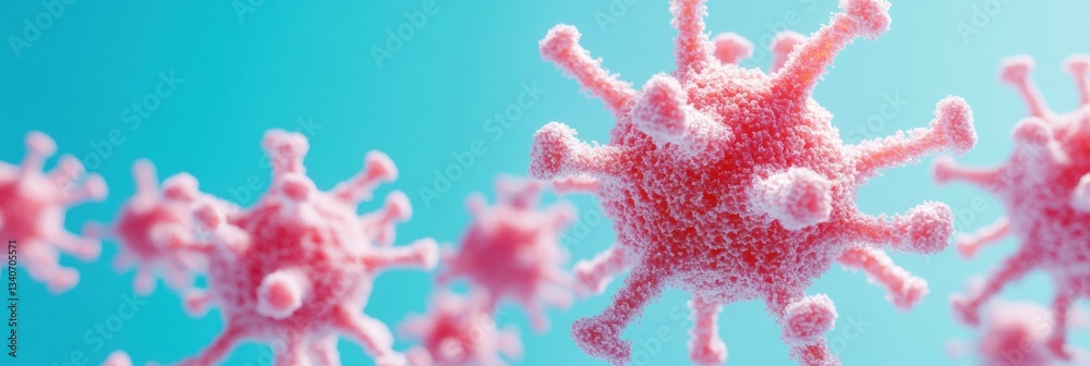 Aufkleber emerging climate tech hyper-realistic viral pathogen visualization for global health innovation, nex
