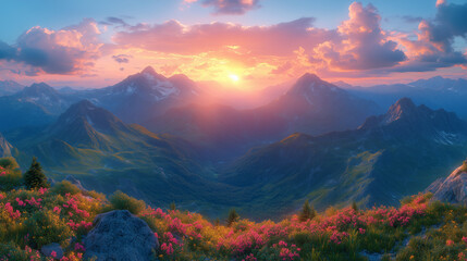 sunrise over the mountains
