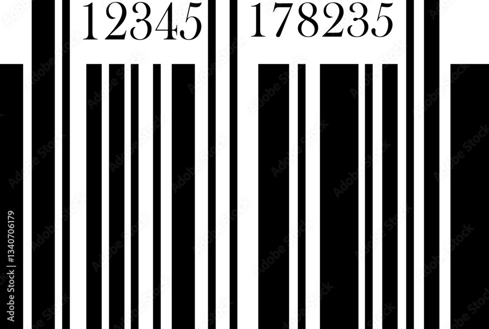 Poster bar code icon for shop product price tag. universal product scan code with numbers. business concept