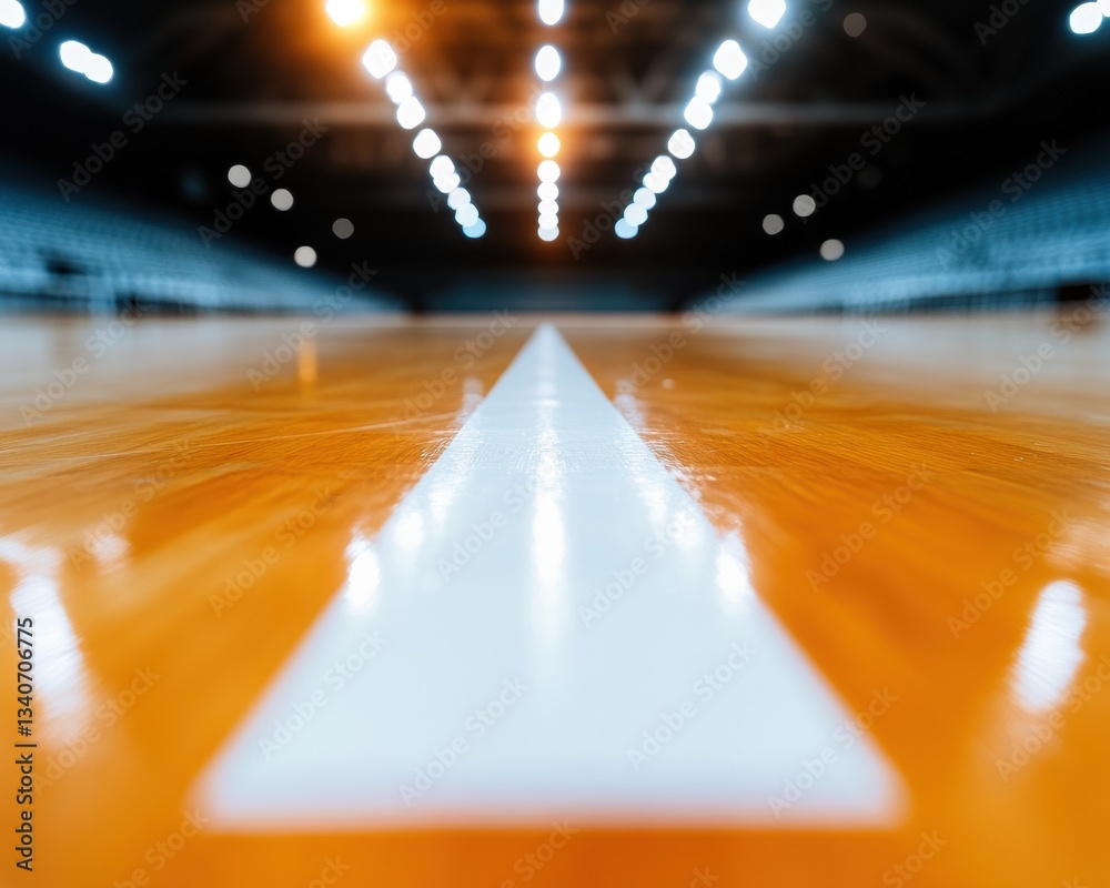 Aufkleber immersive sports architecture next-gen basketball arena lighting design - minimalist performance ven