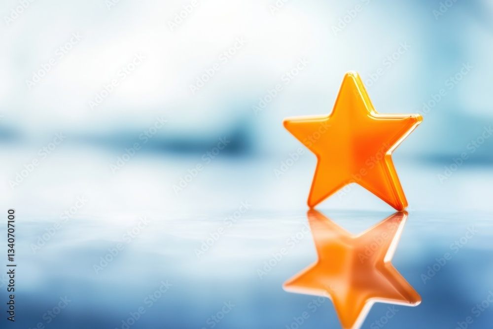 Leinwandbilder minimalist customer experience visualization sleek orange star rating widget on frosted glass - cutt