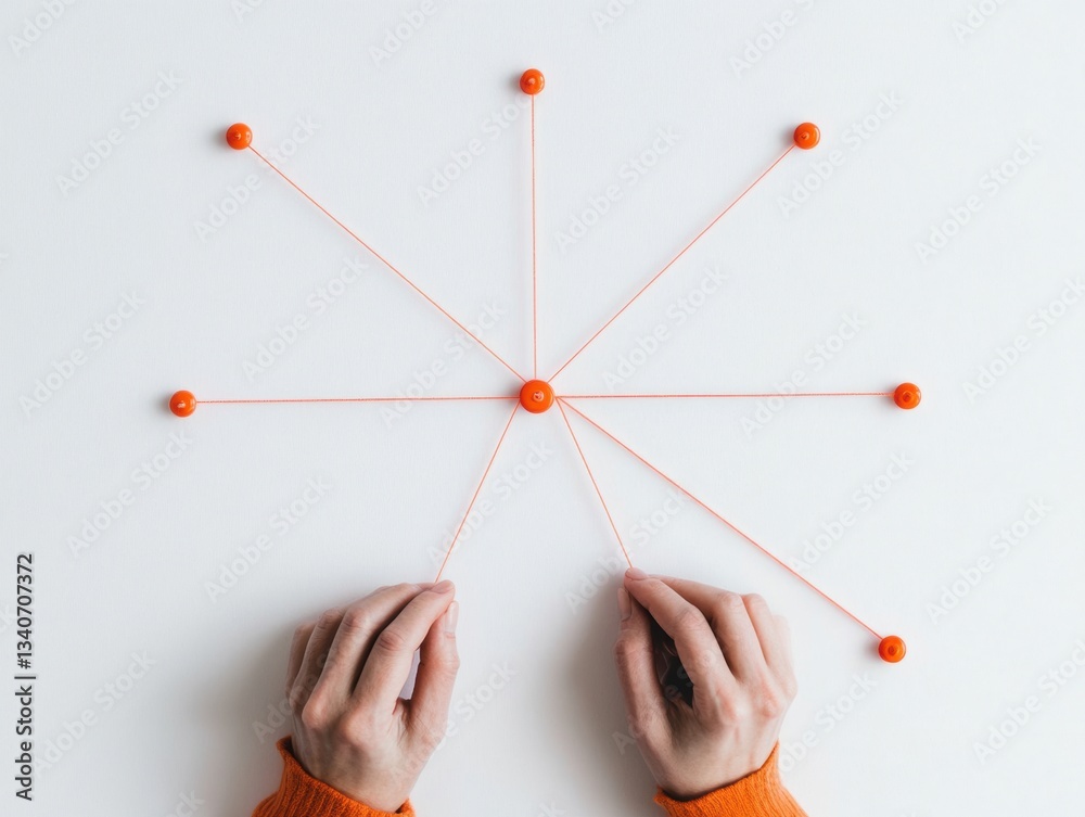 Aufkleber Minimalist Risk Mapping Gen Z Strategic Planning with Dynamic Decision Tree Visualization - Innovation-Driven Business Intelligence and Agile Decision Workflows