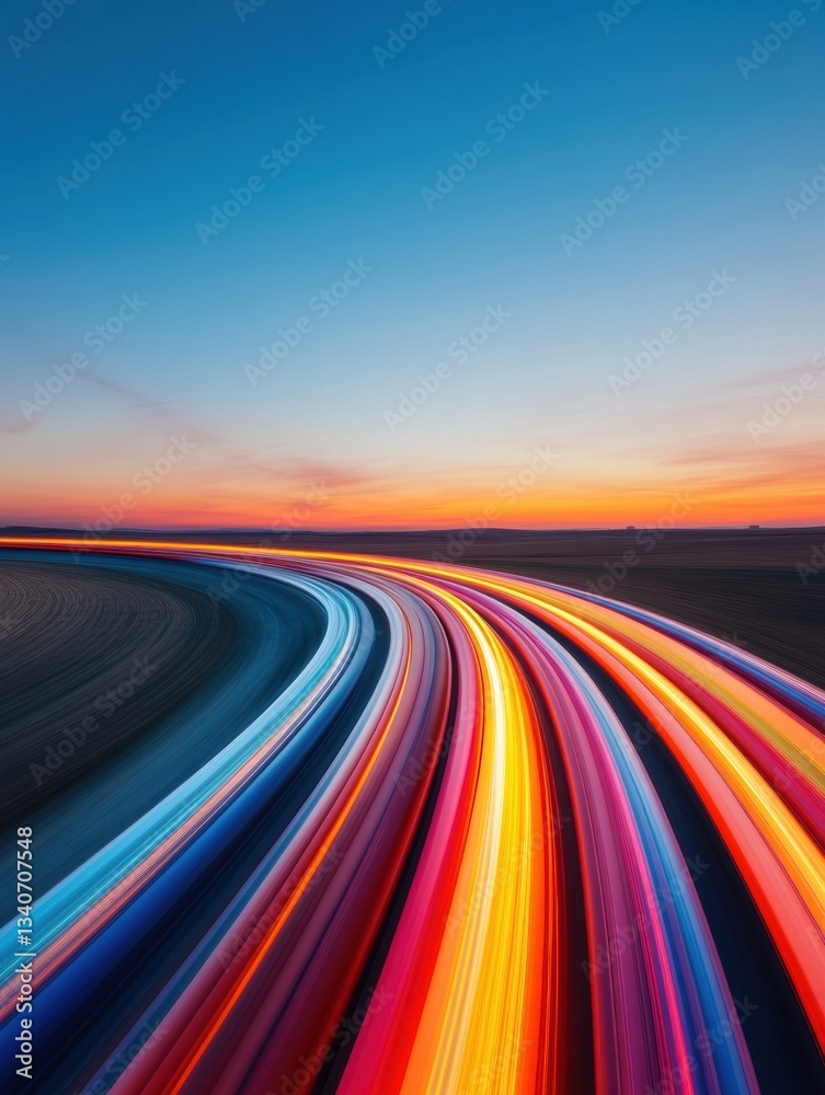 Poster Chromatic Flow Dynamic Digital Velocity Visualization - Next-Gen Data Movement, Innovation Visualization for Tech Marketing and Future Design Narratives