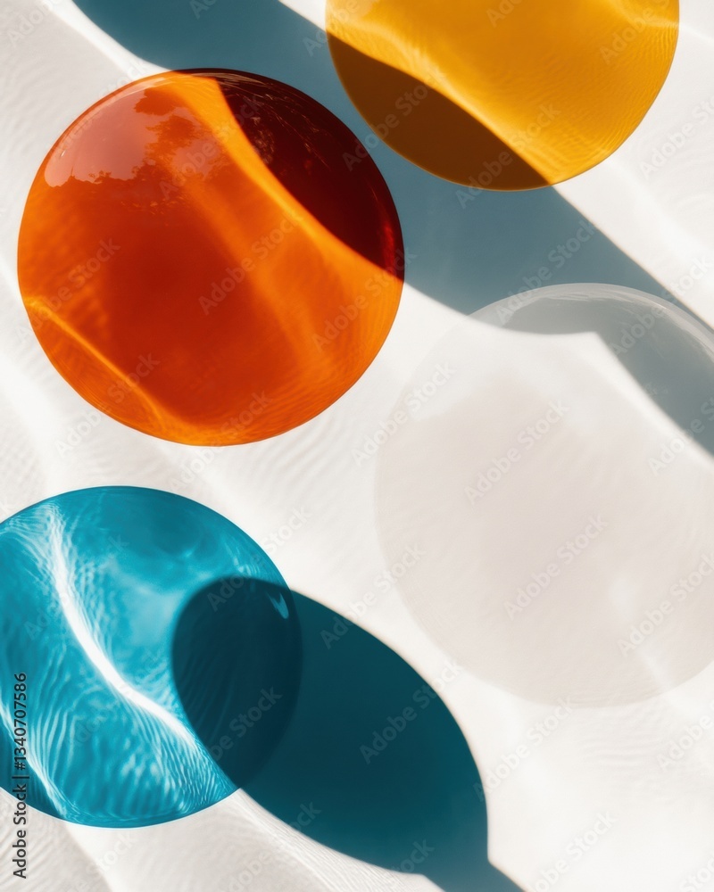 Aufkleber Fluid Chromatic Dynamics Minimalist Abstract Color Theory Exploration in Contemporary Design - Innovative Visual Communication and Sensory Brand Experience