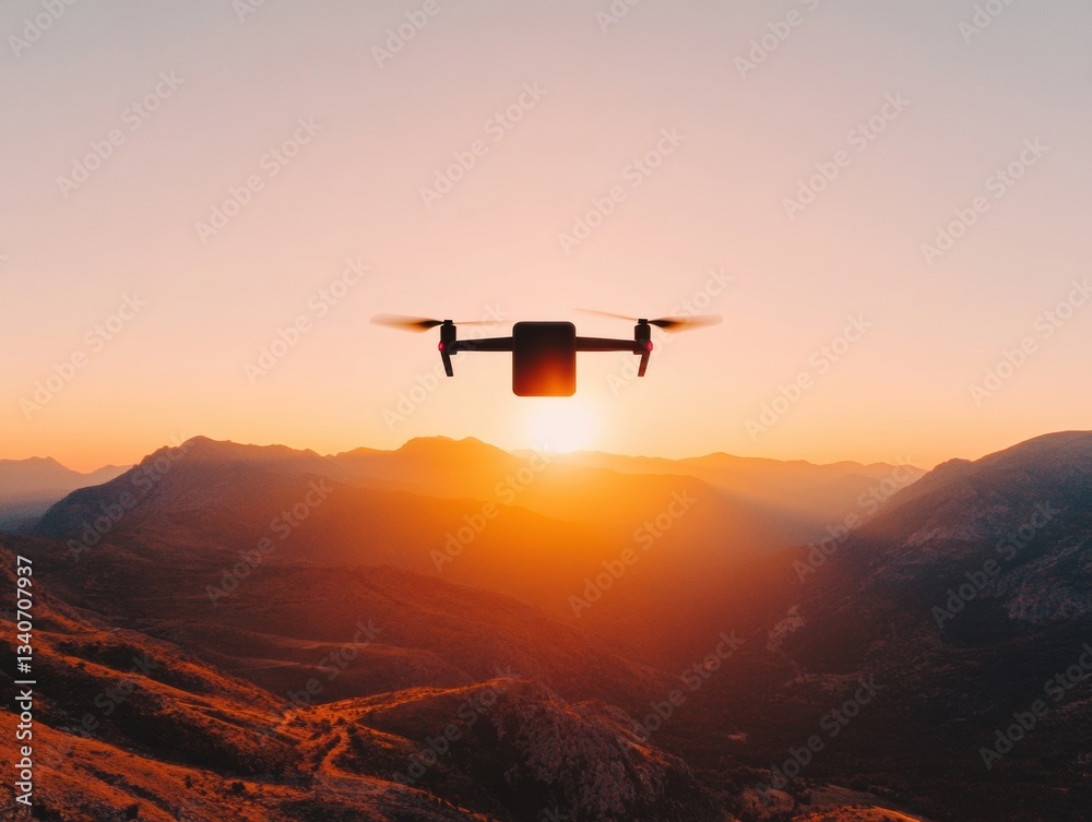 Poster sunset logistics revolution ai-powered drone delivery transforming rural connectivity with advanced 