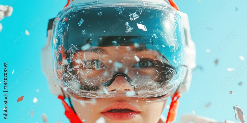 Aufkleber Immersive Future Play Hyper-Realistic Mixed Reality Headset for Next-Gen Childrens Interactive Learning and Sensory Exploration in Digital Playscape
