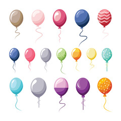 Vector Set of Balloons Illustration Perfect for Birthday and Event Graphics