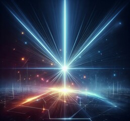 Naklejka premium Hard Ray A ray of light with high intensity and a cool color tem